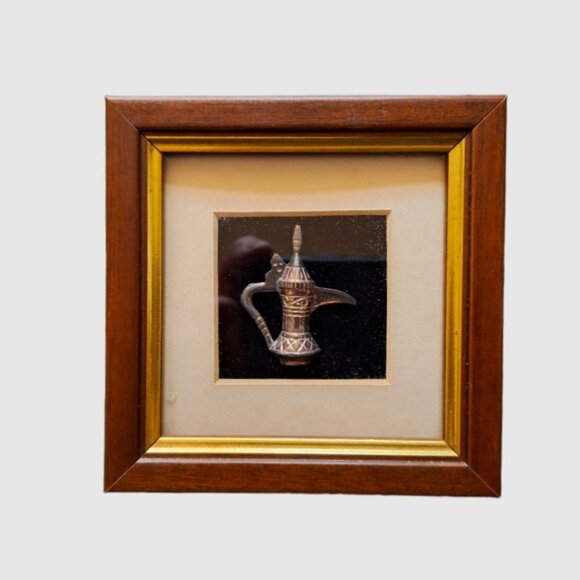 Minitaure Antique Islamic Damascus Sterlin Silver Sultans Royal Teapot 3D Frame - Picture 1 of 4